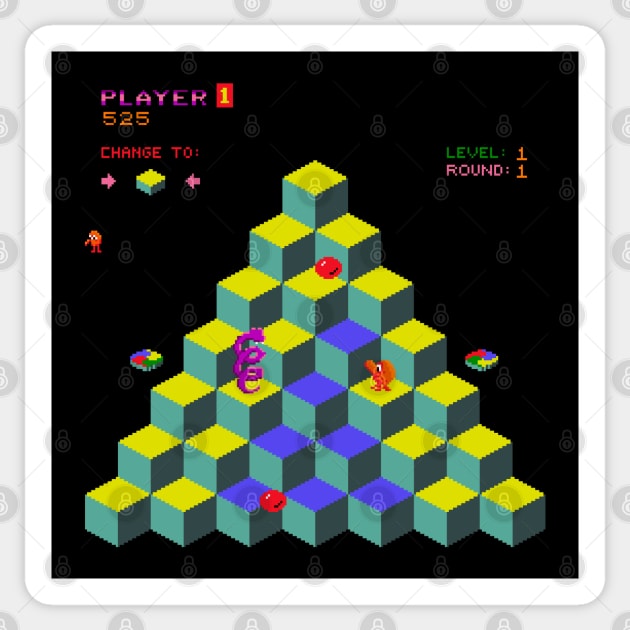 Q Bert Sticker by allysontx